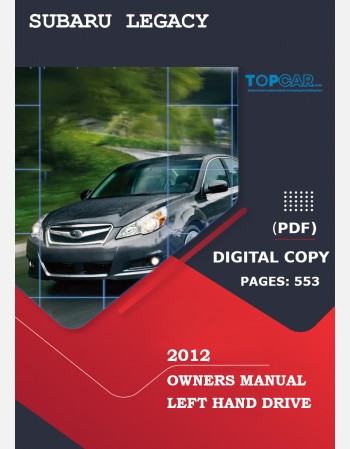 subaru legacy 2012 owners manual